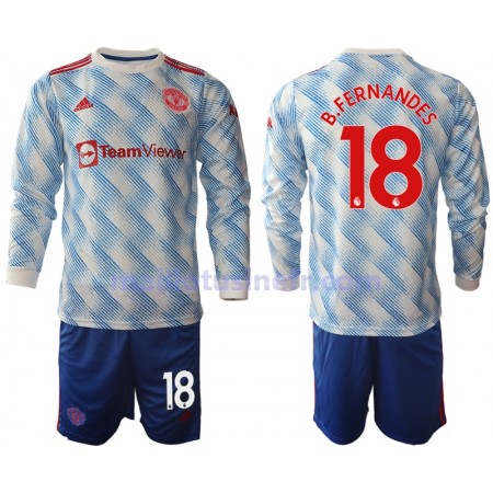 Maillot de Foot Manchester United Bruno Fernandes 18 Extérieur 2021-22 Manches Longues - Enfant